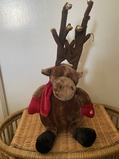 VTG Dan Dee Christmas Plush Animated Collectors Choice Reindeer Moose SEE VIDEO