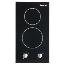 12 in. Radiant Electric Ceramic Glass Cooktop in Black with 2 Elements