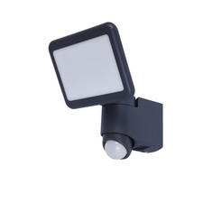 Outdoor Floodlight Integrated LED PIR Plastic Grey Adjustable White Light