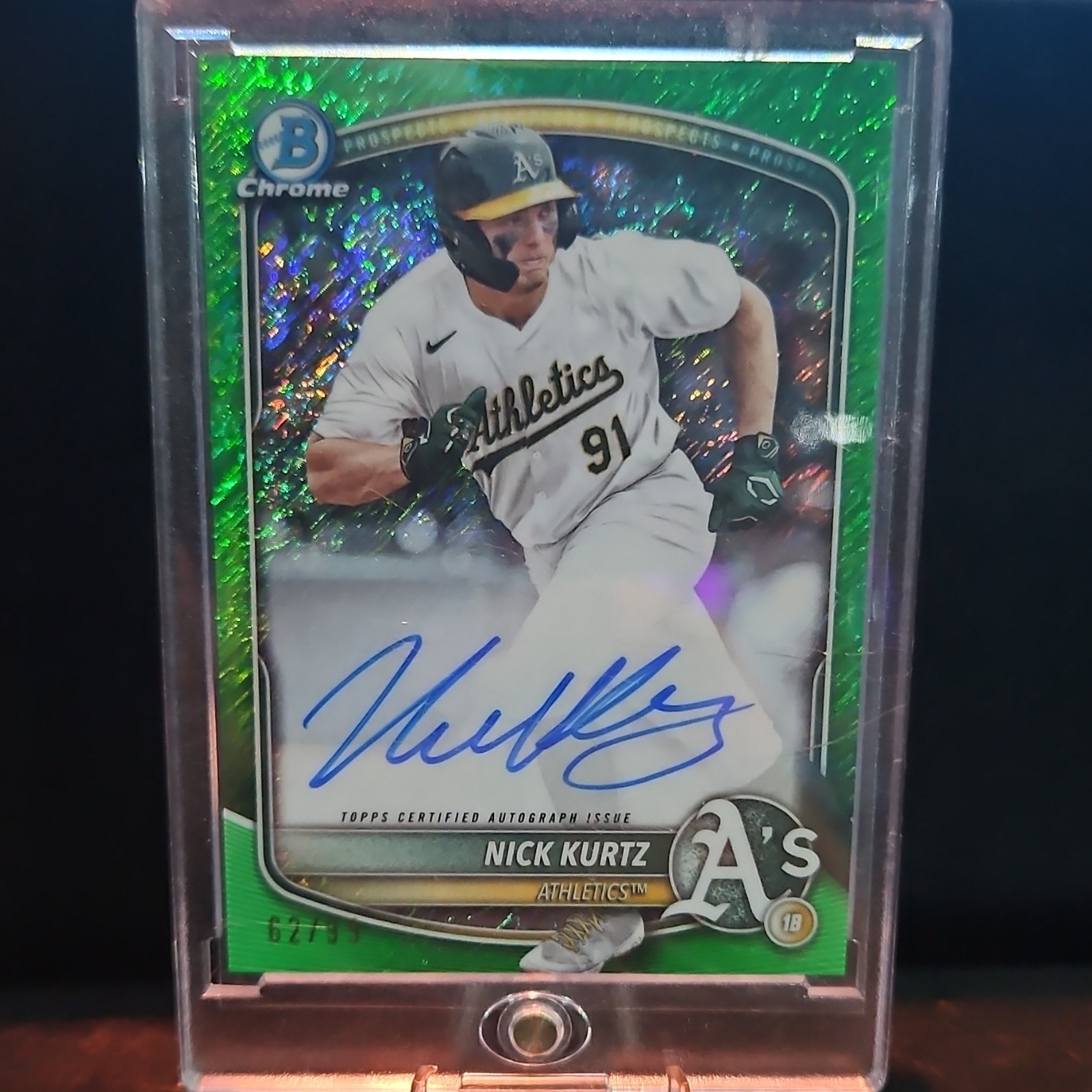 Bowman Chrome 2025 Nick Kurtz #CPA-NK Oakland Athletics Auto Green Shimmer 99