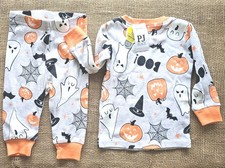 New PJ Place Infant Size 3-6 Months Halloween 2pc Pajama Jet Glow In Dark