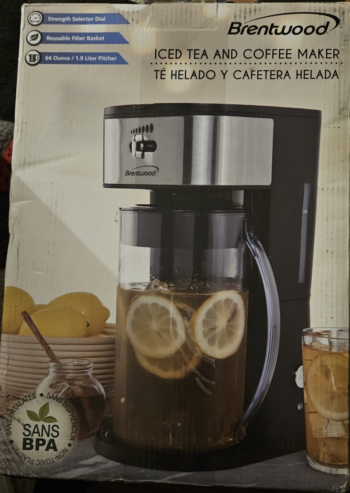 BRENTWOOD&reg; Iced Tea and Coffee Maker (Black)
