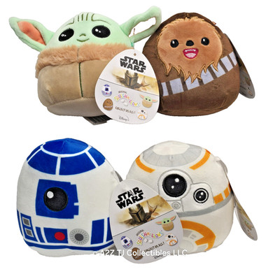 Squishmallows Star Wars Plush Set R2-D2 Droid Chewbacca Wookie BB