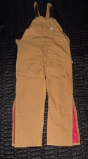 Vintage Carhartt R02 BRN Red Quilt Lined Overalls USA Made 48x32 Double Knee