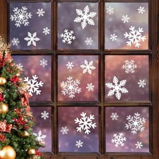 Christmas Decorations Snowflakes Window Clings Stickers Xmas Winter Gift 135Pcs