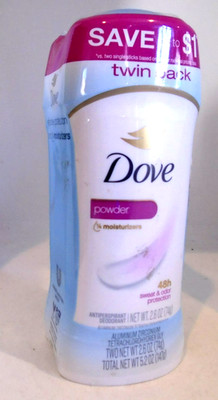 Dove Antiperspirant Deodorant 48hr Sweat Odor Protection Powder 2.6Oz TWIN PACK