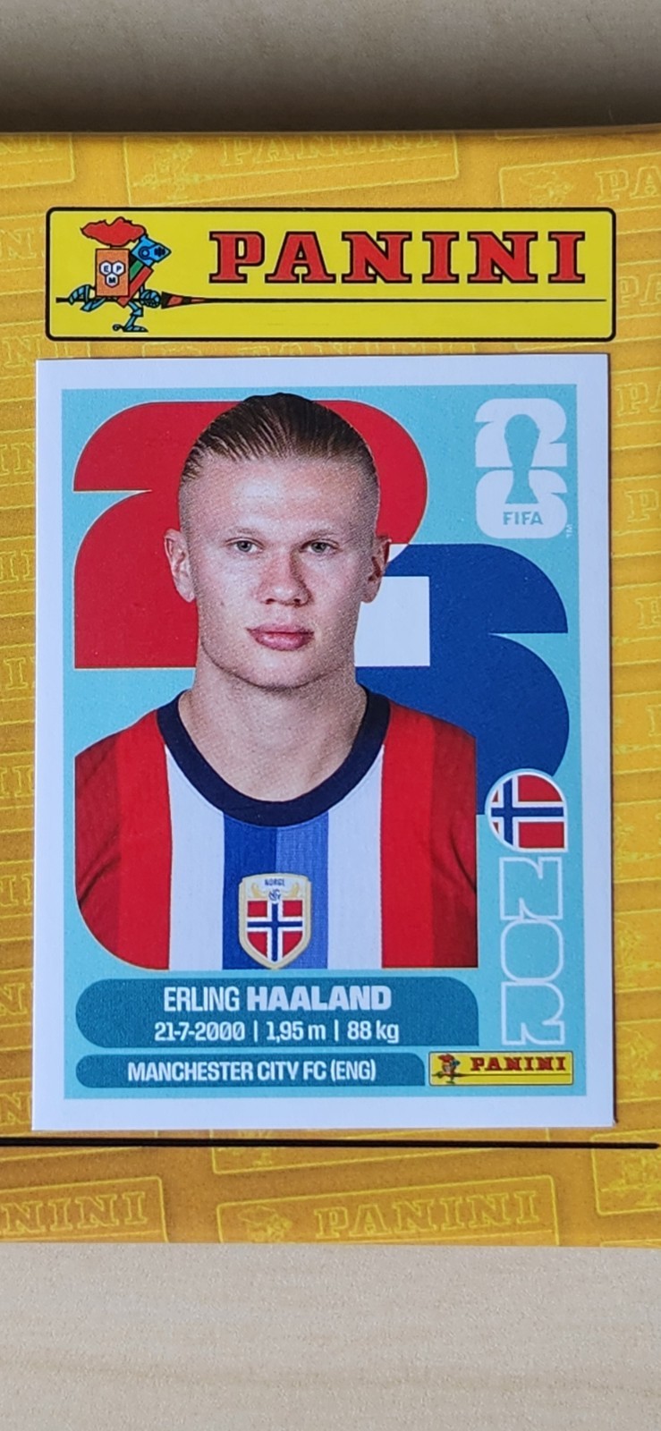 ROOKIE! Erling Haaland FIFA World Cup 2026 Panini Sticker- NOR 15