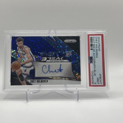 2024-25 Panini Prizm Chet Holmgren Blue Prizm Fast Break Auto 28/49