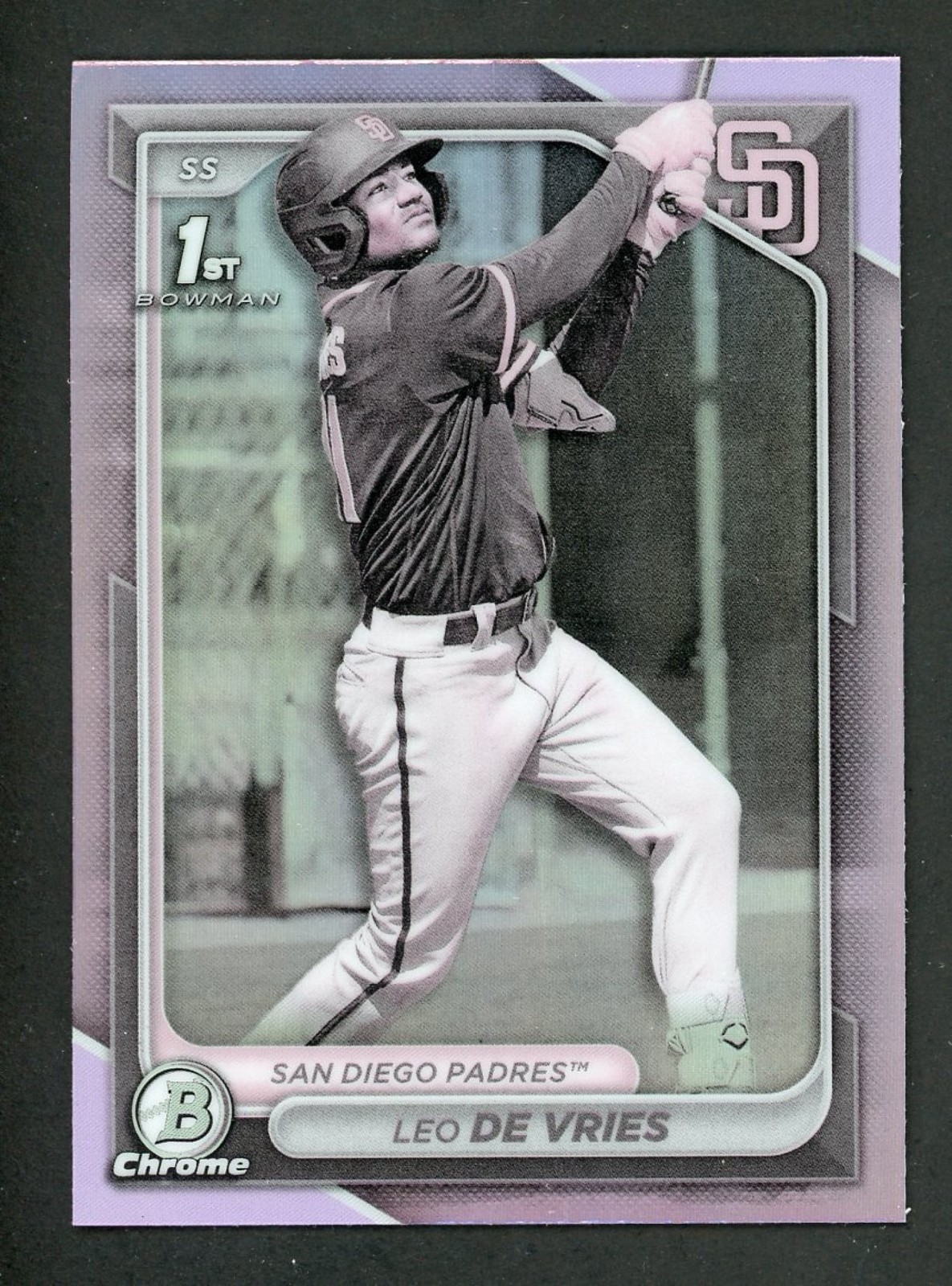2024 Bowman Chrome Leo De Vries Pearl Refractor 1st Prospect #BCP-179 Padres