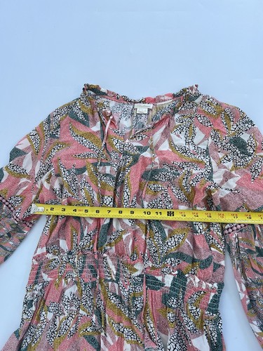 SHOSHANNA Anthropologie Aria Tiered Balloon Sleeve Midi Dress Size 14 Fairy Boho - Picture 14 of 21
