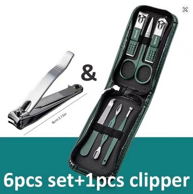 7 tlg Maniküre Set Nagelknipser Set Pinzette Schere Nagelfeile Reiseset