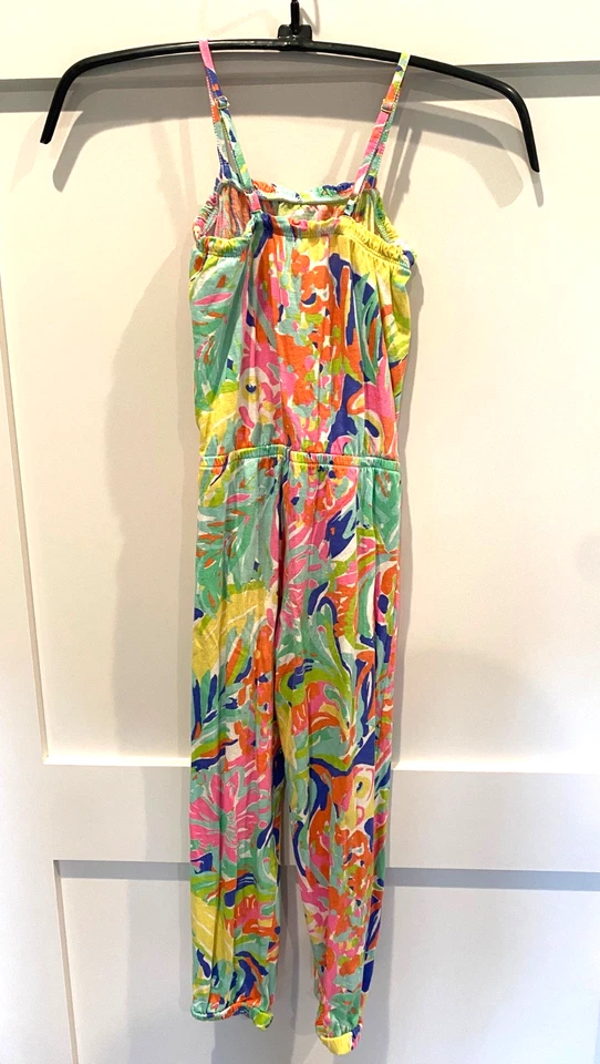 Mono Lilly Pulitzer Niñas Talla 4/5 Amarillo/Rosa/Verde/Azul Floral Sin Mangas Foto 2 de 2