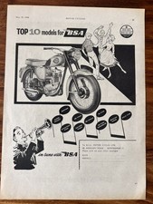 BSA Motorcycles Top 10 Models 1960 Vintage Motorcycle Advert