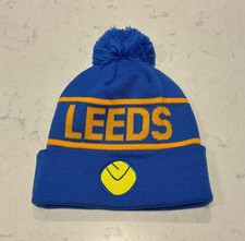 Leeds United Bobble Hat  - Blue Smiley