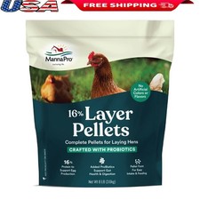 16 Layer Pellets Hens Probiotics Digestion Support 8 Lbs Fresh Eggs Feed Yard