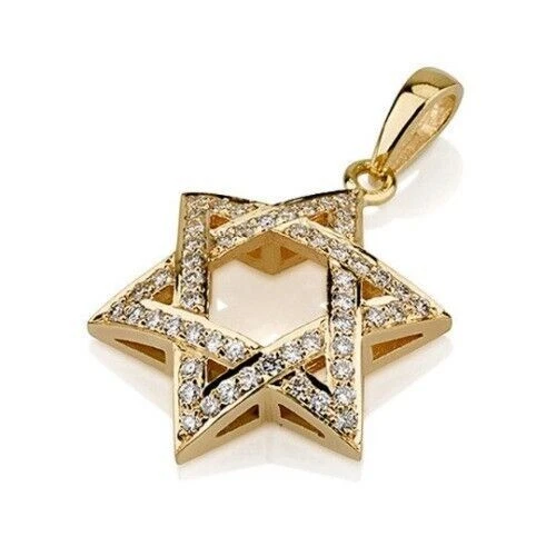 2.0Ct Round Cut Moissanite Star of David Charm Pendant In 14k Yellow Gold Plated - Image 2 of 4
