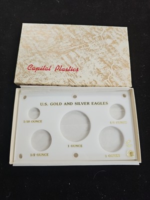 Capital Plastic 3.5'' x 6'' ''U.S. Gold and Silver Eagles'' 5-Coin Holder - White