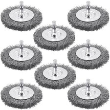 8 Pack 3inch Wire Wheel Brush for Drill Wire Brush for Drill with 1/4 Inch He...