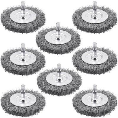 8 Pack 3inch Wire Wheel Brush for Drill Wire Brush for Drill with 1/4 Inch He...
