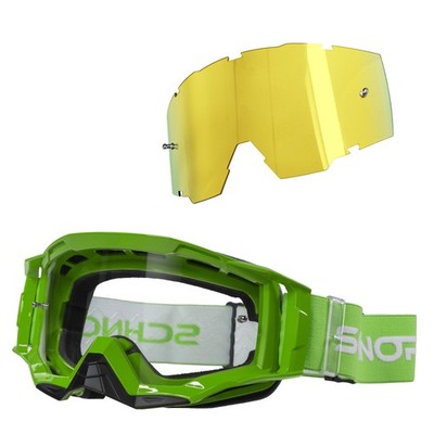 Schnorr MX Neo Motocross Goggles Clear Lens S0  Anti-Fog Tear-Off+Wechselglas Go