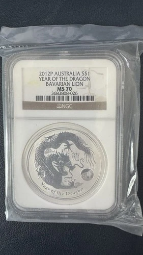 🌟Lion Privy🌟 2012P Australia Lunar Year Dragon NGC 1oz MS70 Silver Coin - #026