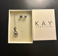 kay jewelers necklace Pendant And Earing Set Sterling Silver