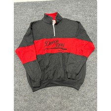 Magic Quarter Zip Sweatshirt Mens Size XXL Grey Red Depoe Bay Oregon USA Made