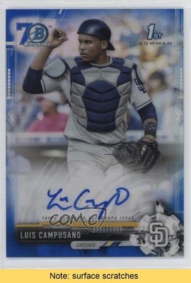 2017 Bowman Draft Chrome Pick 14/70 Luis Campusano #CDA-LC Auto READ 0jp9