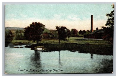 Clinton MA Massachusetts Pumping Station Divided Back Postcard