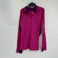 Title Nine Pink  Purple Quarter Zip Pullover Sweatshirt Size Large