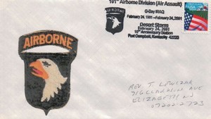 101st Airborne Desert Storm, 10th Anniv Sta pictorial pmk Fort Campbell KY 2001