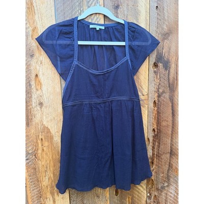 VTG Vanessa Bruno Babydoll Tunic Women S Cotton Silk French Designer Parisian