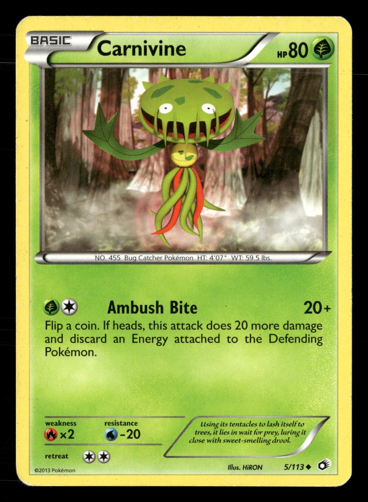 Carnivine Legendary Treasures 5/113 HP Pokémon TCG