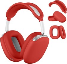 Silicone Protective Case for AirPods Max, Ear Cups Headband Cover, Red