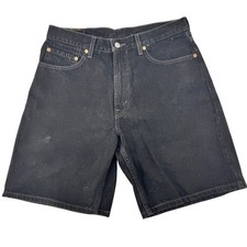 Vintage Levi 550 Jeans Shorts 33 Mens Black Relaxed Fit Denim