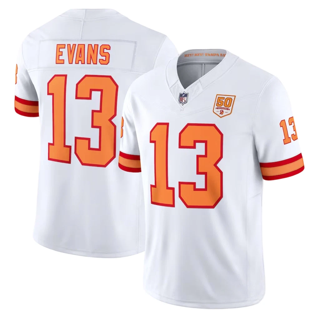 Men's '76 Buccanerrss White 50th Season Game Jersey All Stitched Jersey