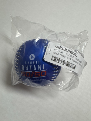 Shohei Ohtani LA Dodgers 50/50 Rare BLUE Rawlings Leather Baseball INHAND Japan