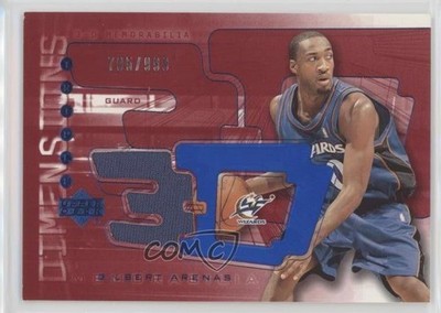 2003 Triple Dimensions 3-D Memorabilia Warm-Up 705/999 Gilbert Arenas #3DW12 0u3