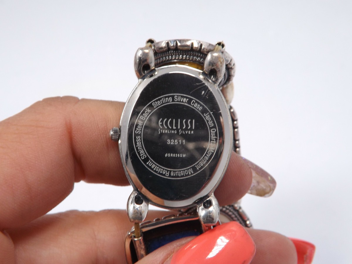 Ecclissi Womens Watch Stretch Sterling Silver Multi-Stone 32511 Adjustable Sterling Silver Ecclissi Multi Stone Fancy Watch with  main image 4