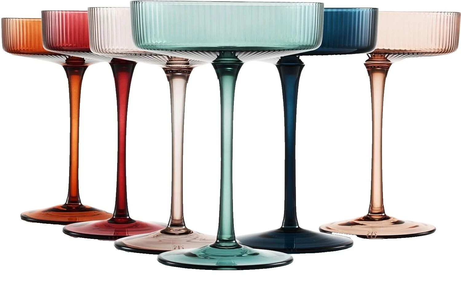 Cristal Multicolor Martini Glasses