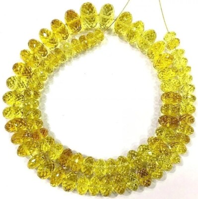 AAA+ Yellow Sapphire Rondelle Gemstone Faceted Beads For Jewelry, 7-10mm 16 Inch