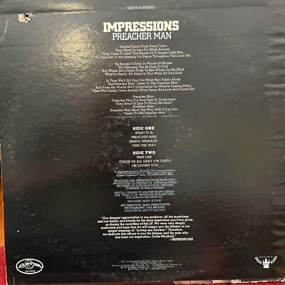 1973 Impressions Preacher Man LP CRS8016 Curtis Mayfield | eBay