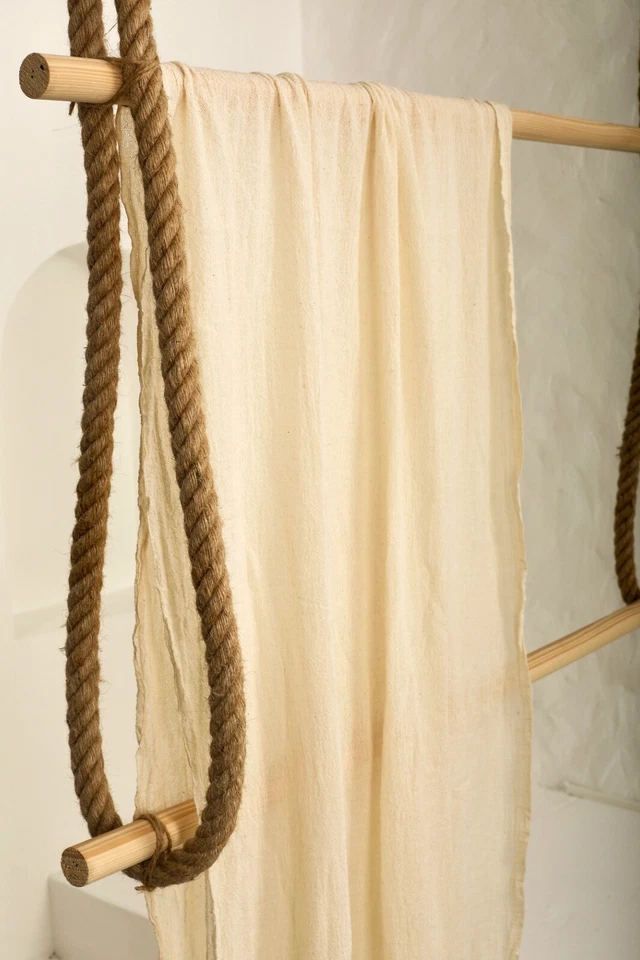 Gauze Cotton Open Weave Sewing Fabric Fabric By 2 Meters, Semi Sheer Natural - Image 3 of 4