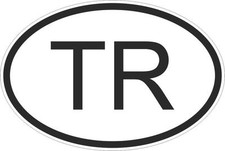 Adesivo adesivi sticker codice auto moto ritagliato nazioni ovale TURCHIA