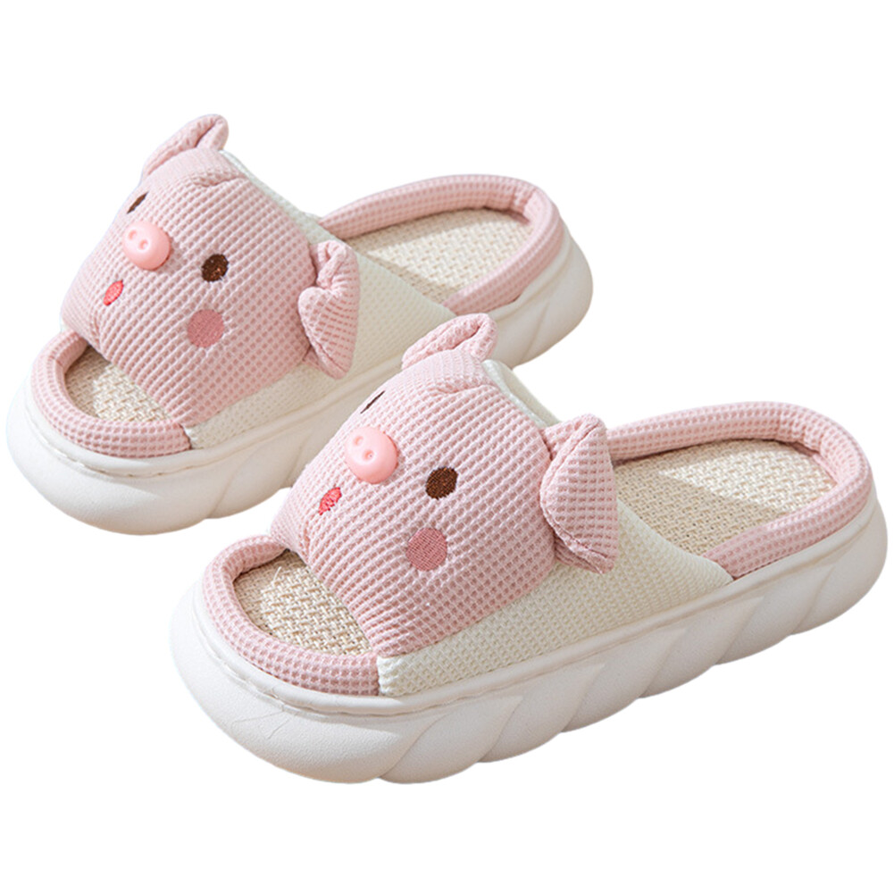 APL Ciabatte da donna maiale scivoli divertenti punta aperta pantofole da terra cartone animato per 4 stagioni