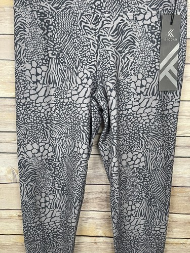 Leggings Kyodan Pequeños Nuevos con Etiquetas Cintura Alta Gris Estampado Ropa Activa Elástica - Imagen 3 de 10