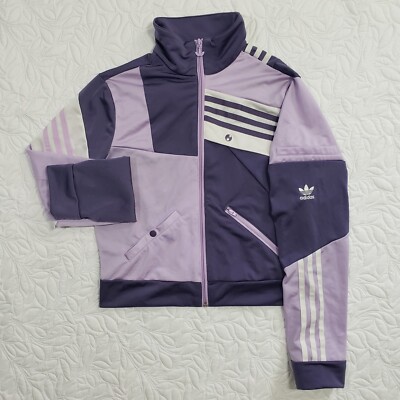 Adidas x Danielle Cathari Cropped Track Top Jacket Womens S Purple Crop FS5999