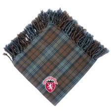 HS Scottish Kilt Fly Plaid Weathered Black Watch Tartan Acrylic Wool 48" X 48"