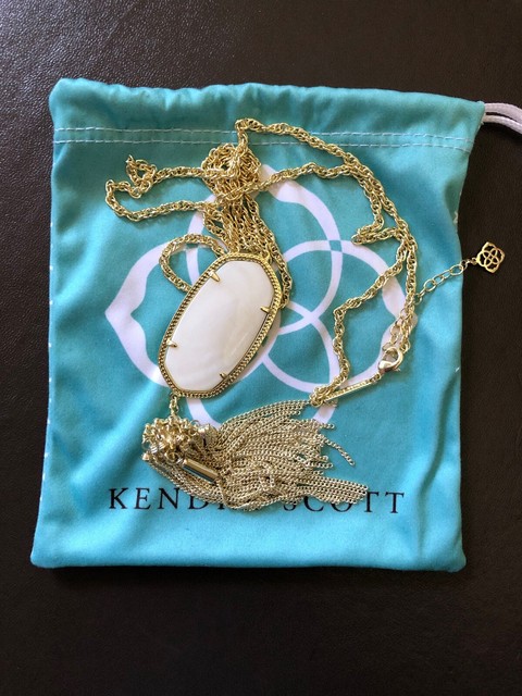 Kendra Scott Rayne White Mother-of-Pearl 14K GP Pendant Necklace, 30"