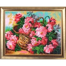 Full Bead Embroidery Kit Roses Flowers DIY Bead needlepoint stitching Beadwork
